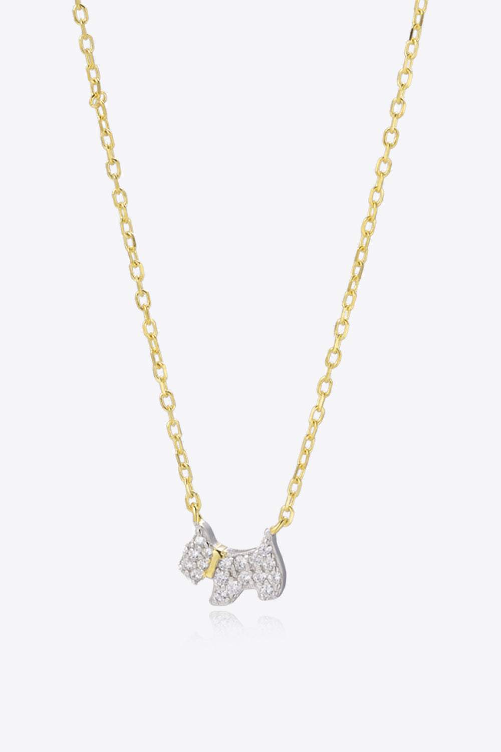 Puppy Zircon 925 Sterling Silver Necklace Gold Silver One Size Necklaces - Tophatter Daily Deals