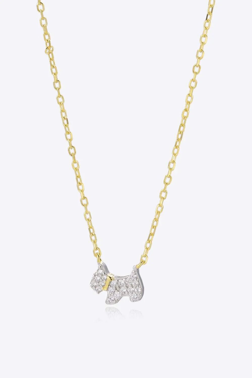 Puppy Zircon 925 Sterling Silver Necklace Gold Silver One Size Necklaces - Tophatter Daily Deals