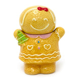 Gingerbread Girl Christmas Storage Jar | Festive Ceramic Kitchen Cookie Jar 18cm Jar - Tophatter Daily Deals