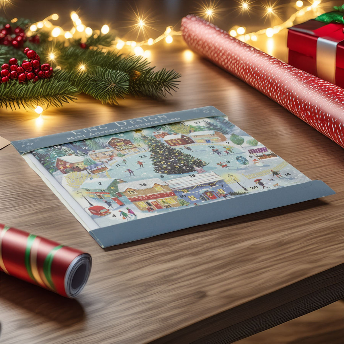 Skating in the Snow Advent Calendar Greetings Card | Christmas Advent Calendar Advent Calendar - Tophatter Daily Deals