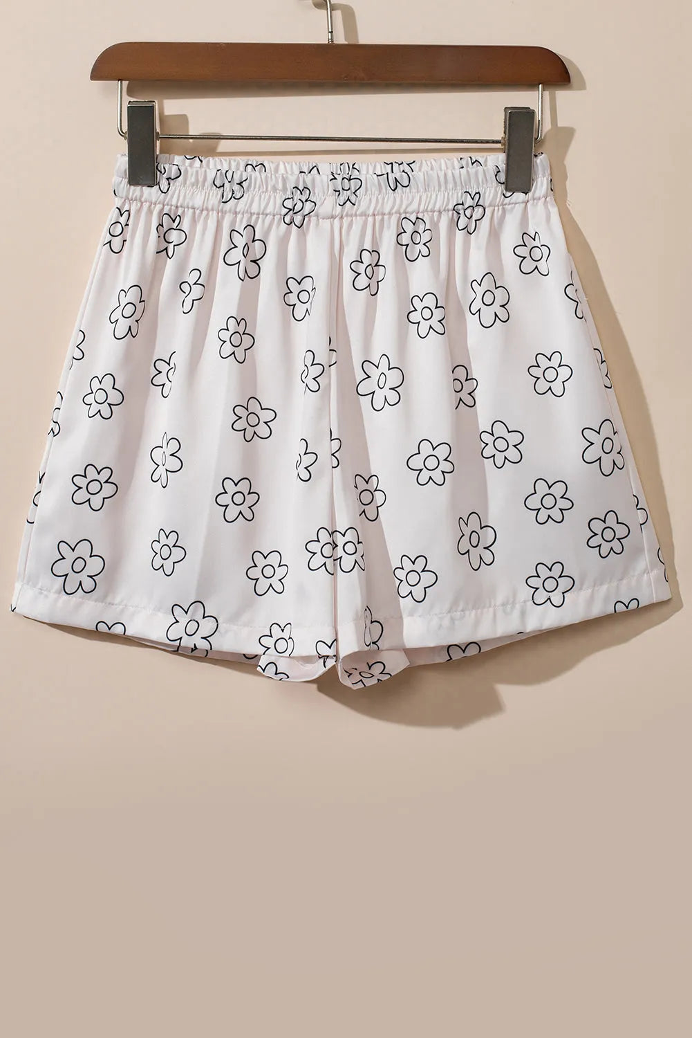 Beige Floret Printed Pajama Shorts Set Loungewear & Sleepwear/Sleepwear - Tophatter Daily Deals