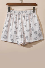 Beige Floret Printed Pajama Shorts Set Loungewear & Sleepwear/Sleepwear - Tophatter Daily Deals