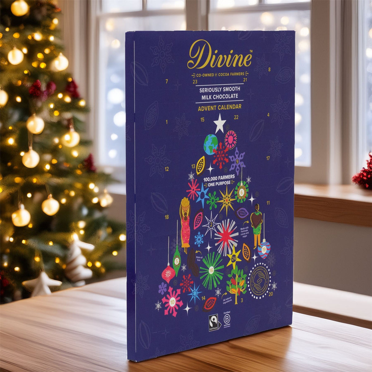 Divine Milk Chocolate Advent Calendar | Fair Trade Christmas Advent Calendar - 85g Advent Calendar - Tophatter Daily Deals