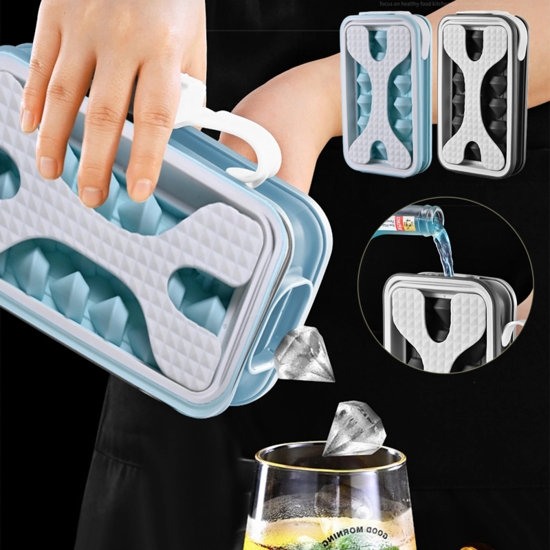 2in1 Portable Silicone Ice Ball Mold Ice Maker Water Bottle Ice Cube Mould Bottle Creative Ice Ball Diamond Curling Summer Kitchen Gadgets 0 - Tophatter Daily Deals