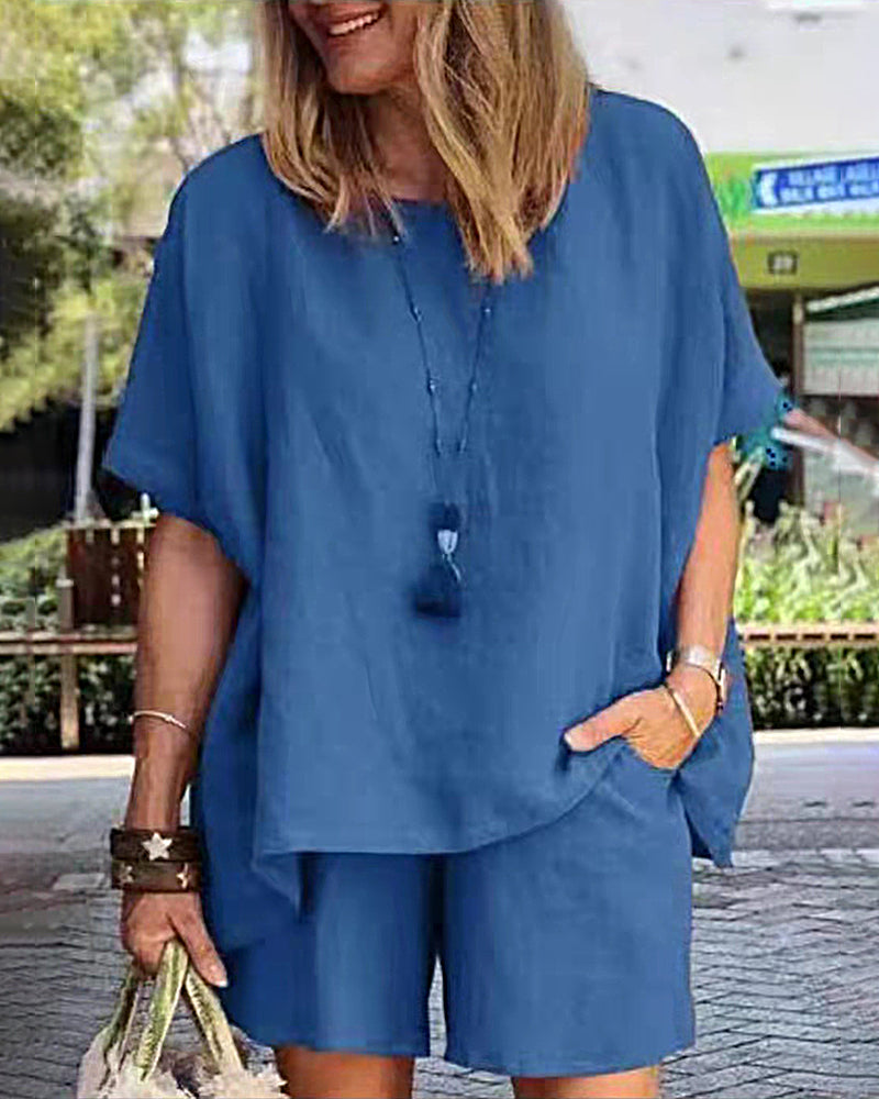 Two Piece Shorts Sets Blue Two Pieces Sets - Tophatter Daily Deals