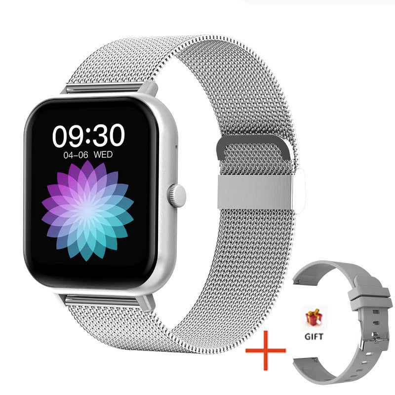 AI Voice Assistant Heart Rate Blood Pressure Blood Oxygen Sleep ZL54C Smart Watch Silver Silver Milan Steel 0 - Tophatter Daily Deals