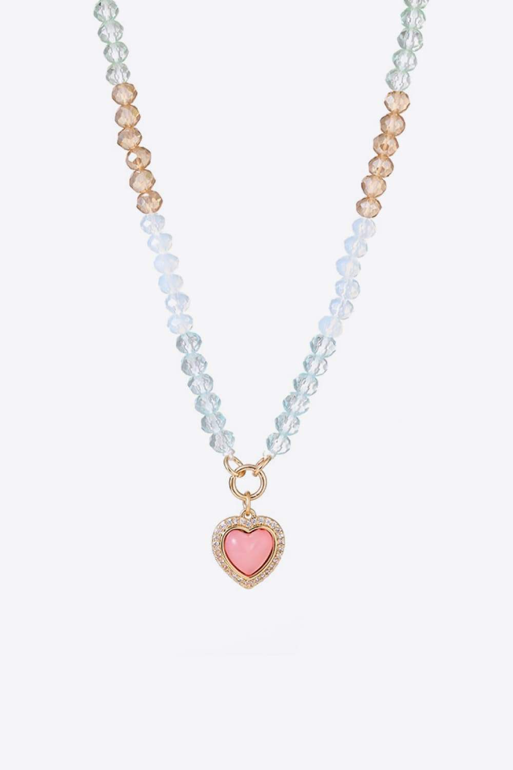 Heart Pendant Beaded Necklace Necklaces - Tophatter Daily Deals