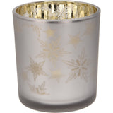 Snowflake Tealight Holder | Frosted Glass Christmas Tea Light Candle Holder 8cm Candle Holder - Tophatter Daily Deals