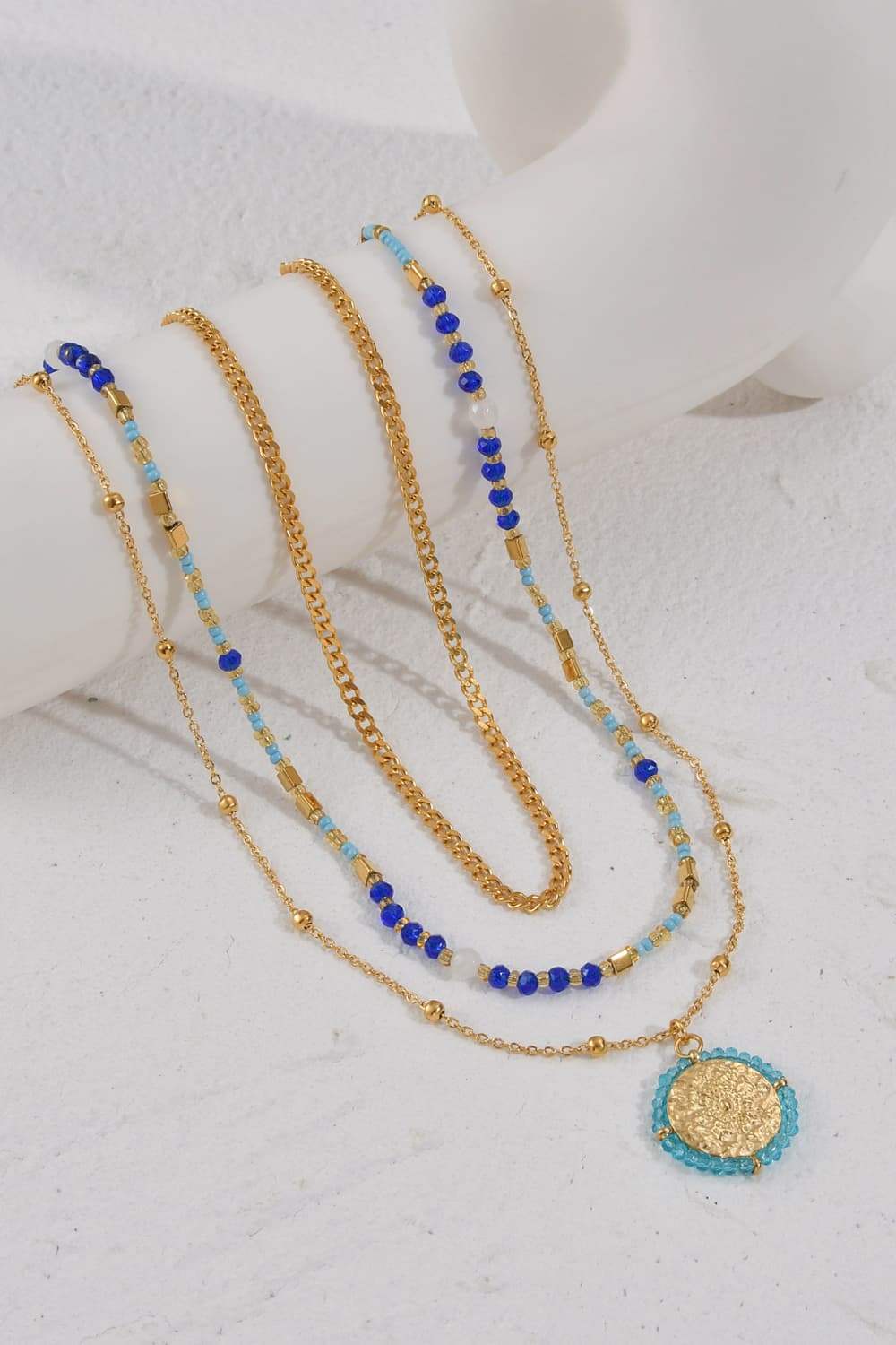 Three-Piece Beaded Necklace Set Necklaces - Tophatter Daily Deals