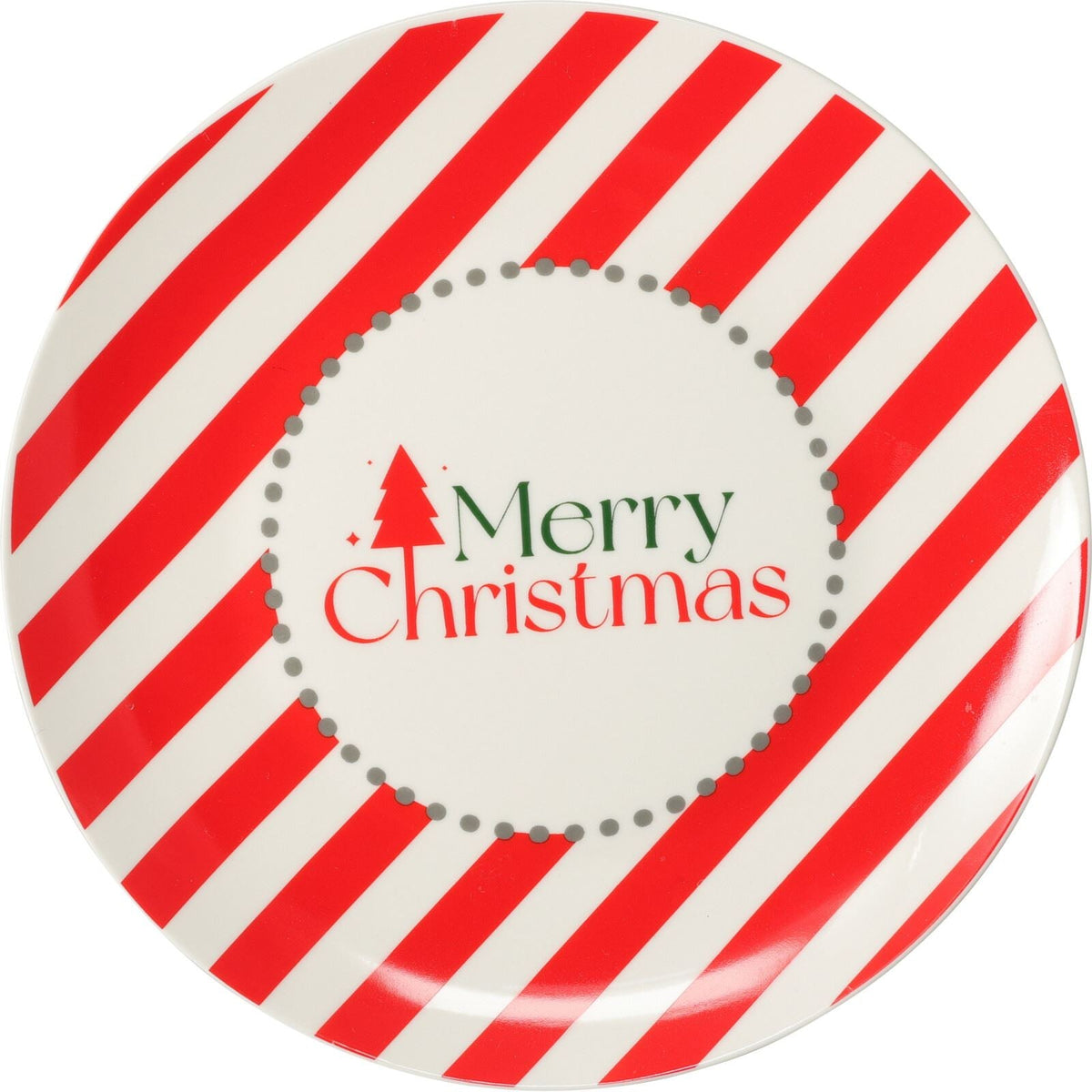 Set of 4 Christmas Ceramic Plates | Fun Festive Design for Snacks, Desserts & Santa’s Treats | Bright Christmas Tableware - 20cm Plate - Tophatter Daily Deals
