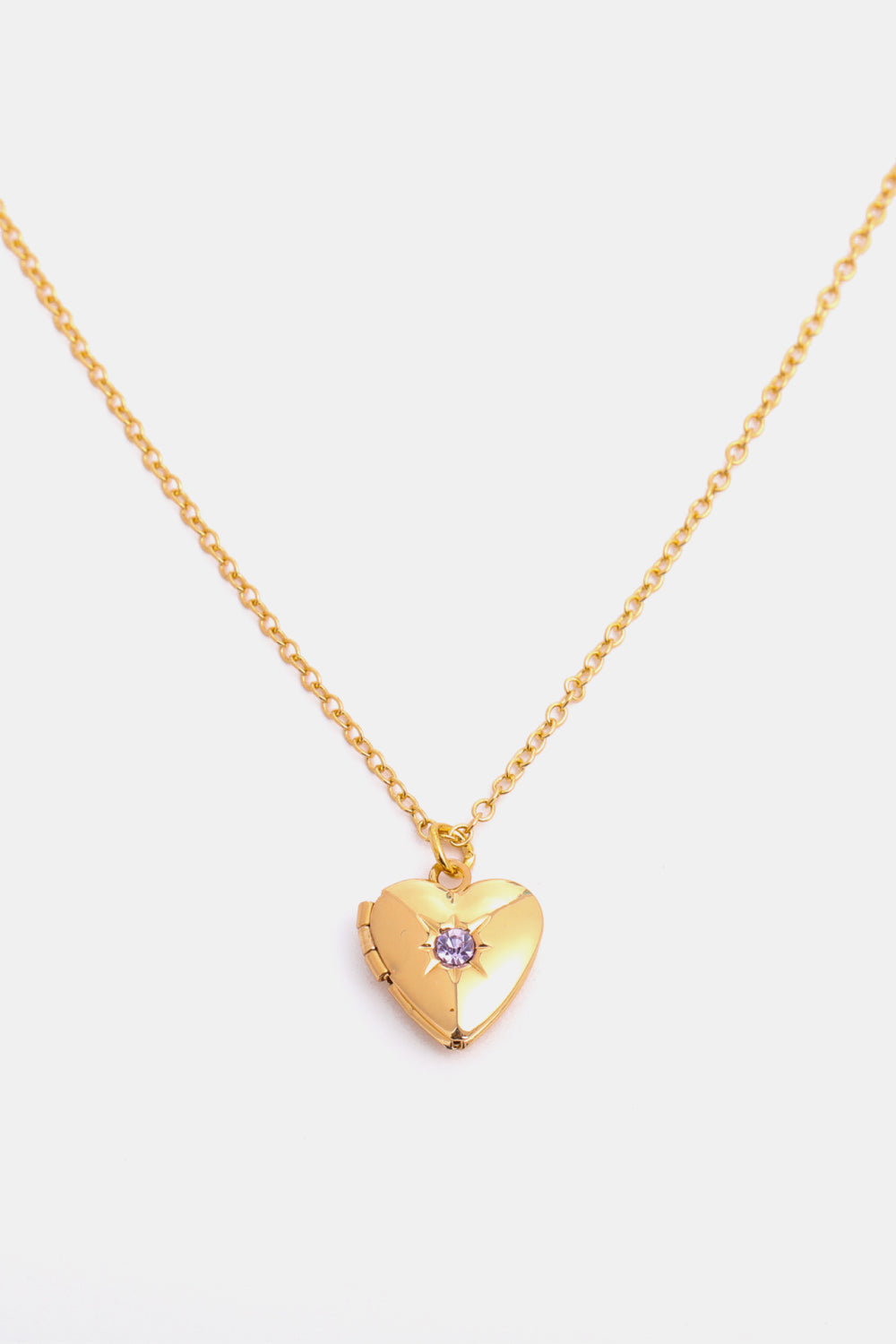 Zircon Heart Shape 14K Gold-Plated Pendant Necklace February One Size Necklaces - Tophatter Daily Deals