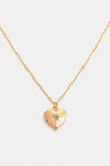 Zircon Heart Shape 14K Gold-Plated Pendant Necklace February One Size Necklaces - Tophatter Daily Deals