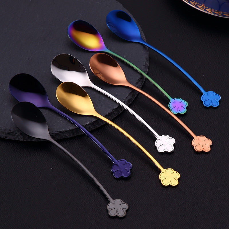 304 Stainless Steel Spoon Gold Plated Dessert Spoon Coffee Stir Spoon Stainless Steel Ice Bar Spoon 0 - Tophatter Daily Deals