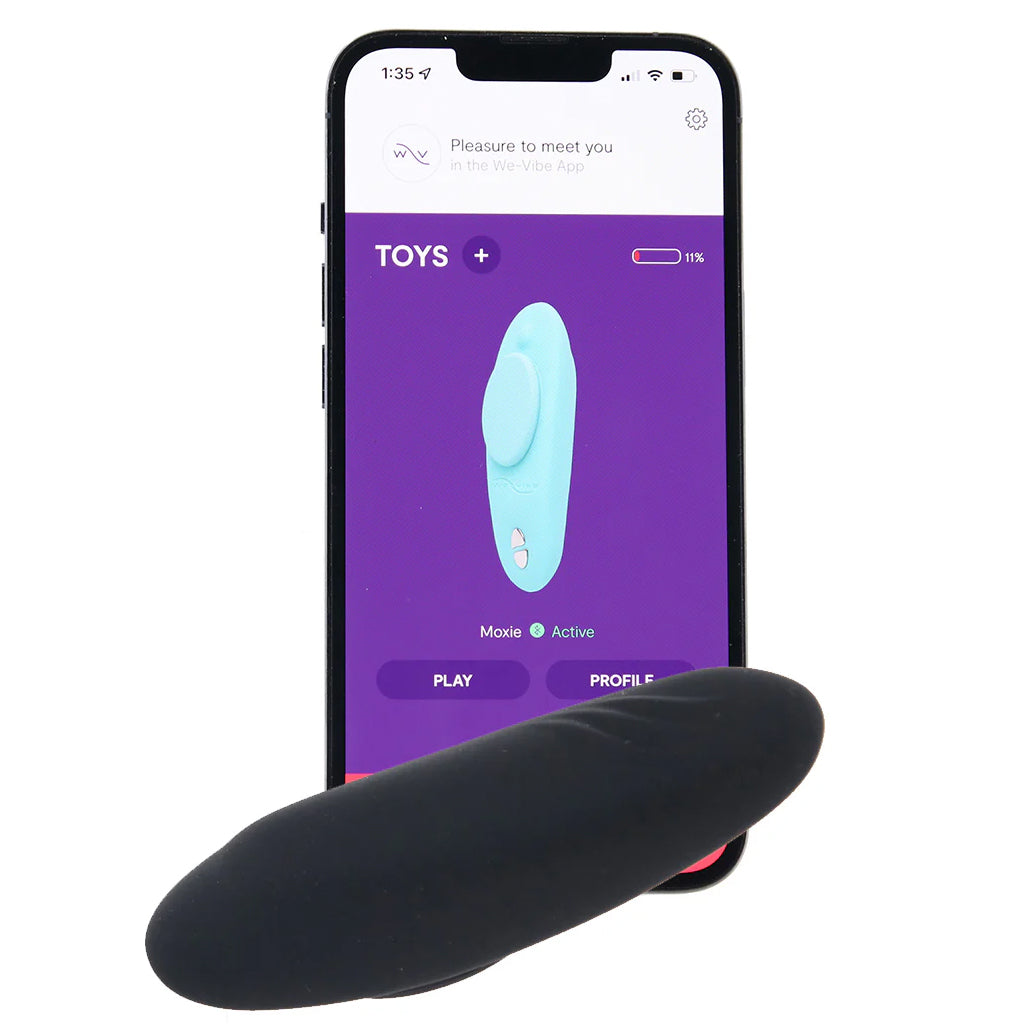 We-Vibe Moxie+ Wearable Clitoral Vibe in Satin Black Vibrators > Wearable & Panty Vibrators - Tophatter Daily Deals