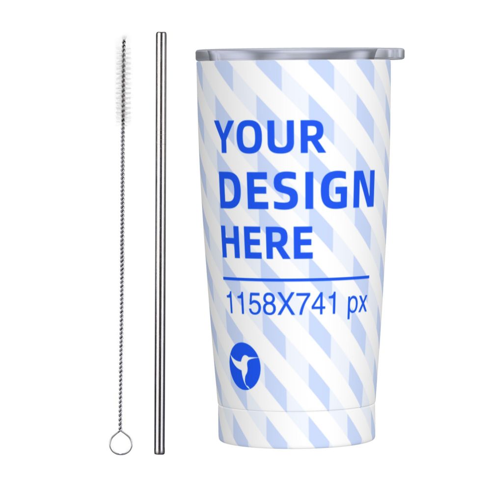 20oz Stainless Steel Car With Straw Cup White One size 7 - Tophatter Daily Deals