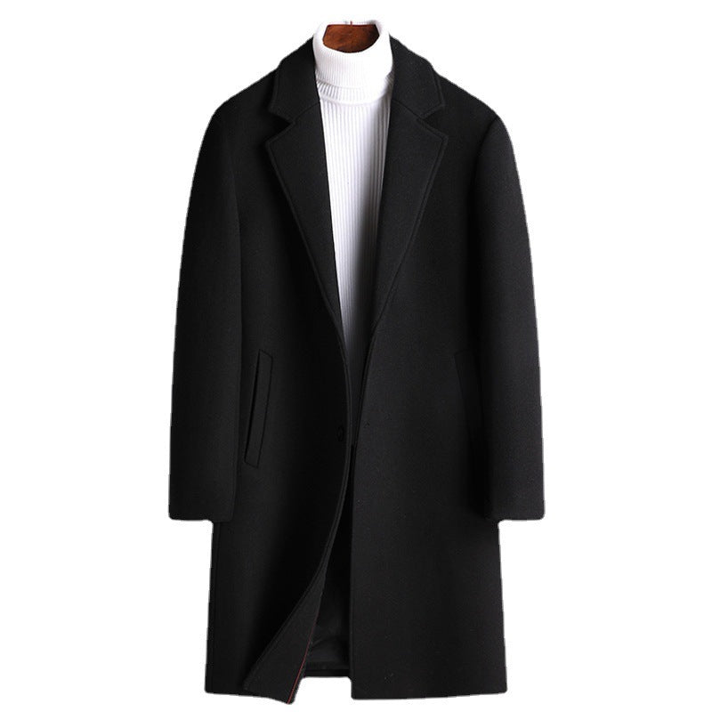 Warm Men’s Wool Coat - Korean Single-Breasted Velvet 3D Changing Face Moving Picture Frame - Tophatter Daily Deals