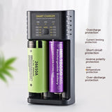 18650 Charger 4 Slot USB Lithium Ion 37V Battery Aani-mh 12V Battery High Current 2A Charging Case Double slot 18650and26650 0 - Tophatter Daily Deals