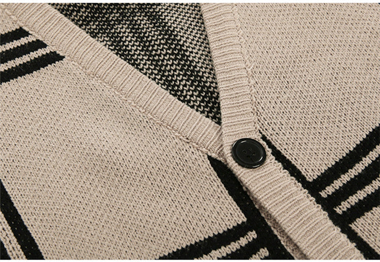 Oversized Men's Cardigan - V Neck Vinylon Knit, Street 3D Changing Face Moving Picture Frame - Tophatter Daily Deals