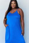 Ninexis Good Energy Full Size Cami Side Slit Maxi Dress in Royal Blue Casual Dresses - Tophatter Daily Deals