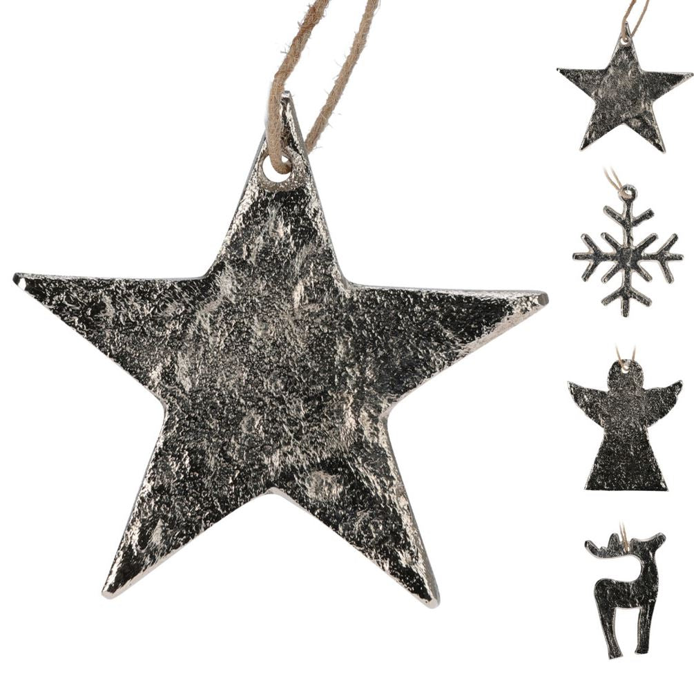 Silver Metallic Christmas Bauble | Hanging Ornament for Christmas Tree - 7cm Baubles - Tophatter Daily Deals
