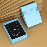 Bow Necklace Earrings Packaging Gift Box Light blue7x9cm 0 - Tophatter Daily Deals