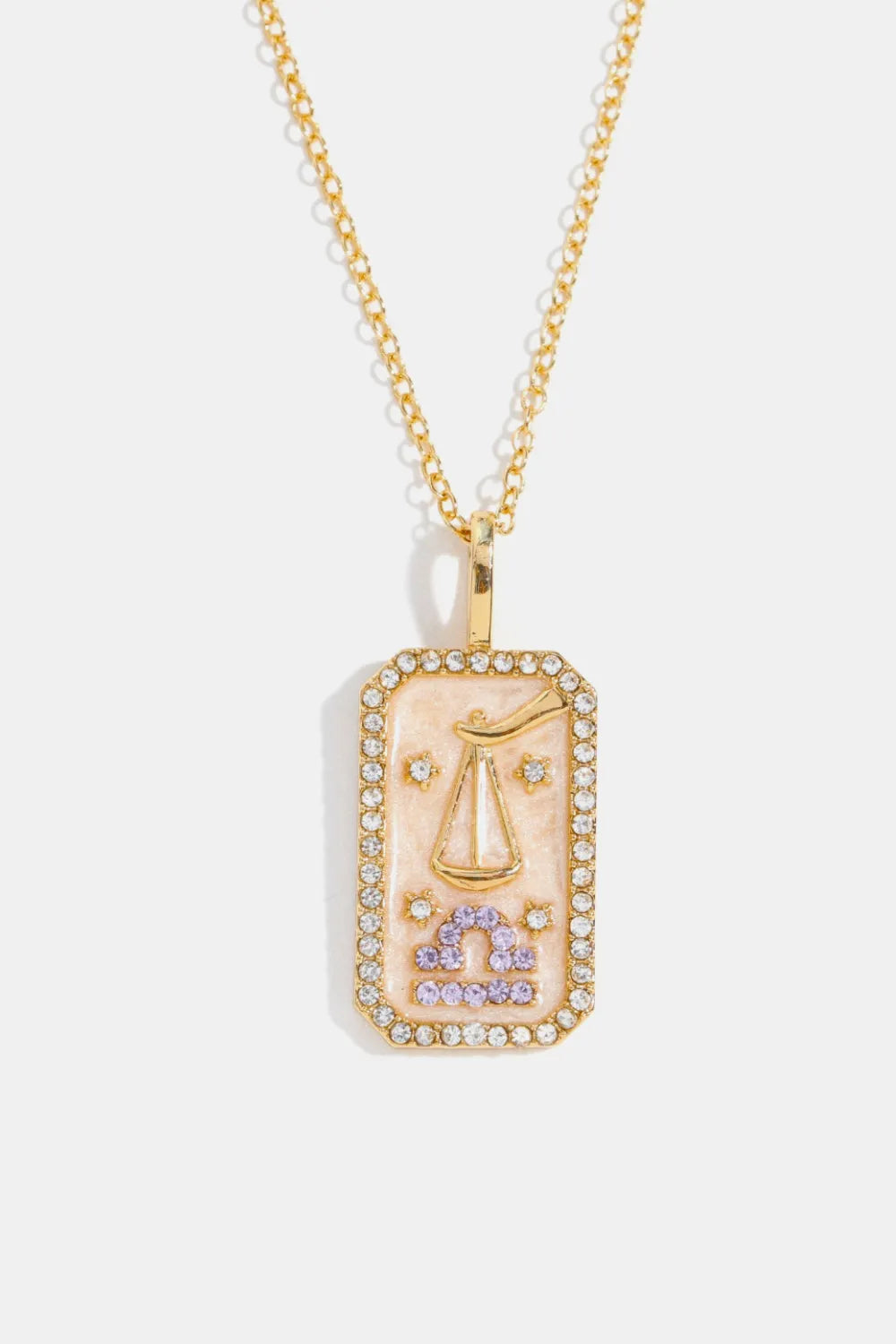 Rhinestone Constellation Pendant Copper Necklace Libra One Size Necklaces - Tophatter Daily Deals
