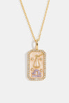 Rhinestone Constellation Pendant Copper Necklace Libra One Size Necklaces - Tophatter Daily Deals