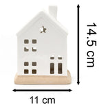 White LED Christmas House Ornament | Ceramic Christmas Village Light Up House Ornament - Tophatter Daily Deals