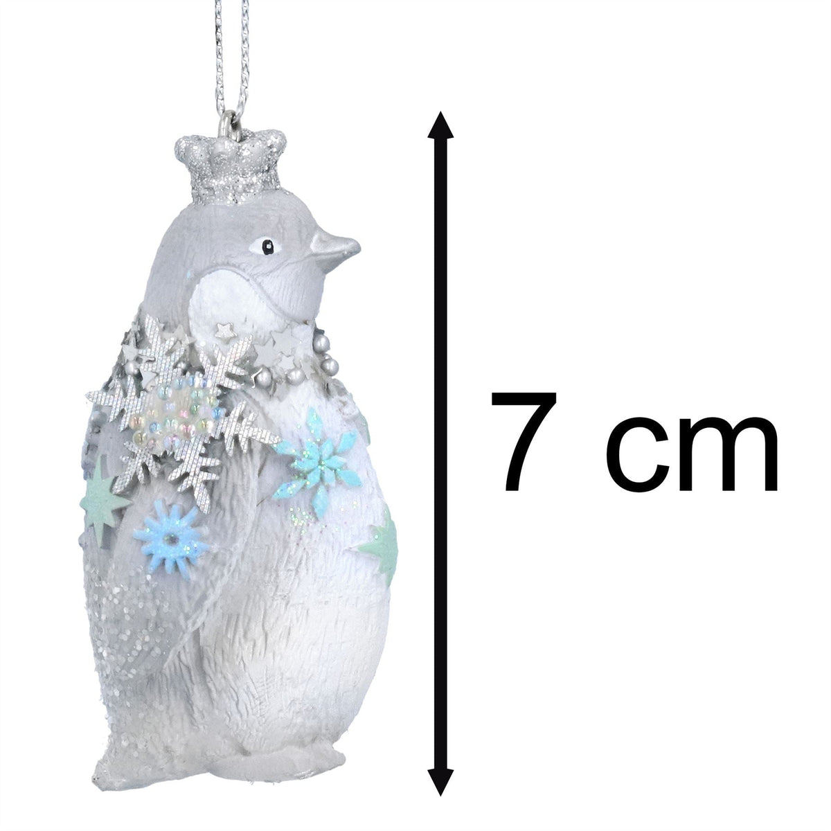 White Penguin Christmas Tree Bauble | Resin Penguin Christmas Tree Ornament 7cm Baubles - Tophatter Daily Deals