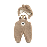 Baby Jumpsuit Autumn And Winter Plus Velvet Baby Clothing Bear Suspenders Coffee 0 - Tophatter Daily Deals
