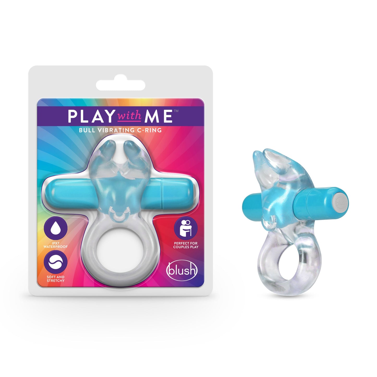 Play With Me Bull Vibrating Cock Ring Blue for Pleasure > Sex Toys > Couples Toys - Tophatter Daily Deals