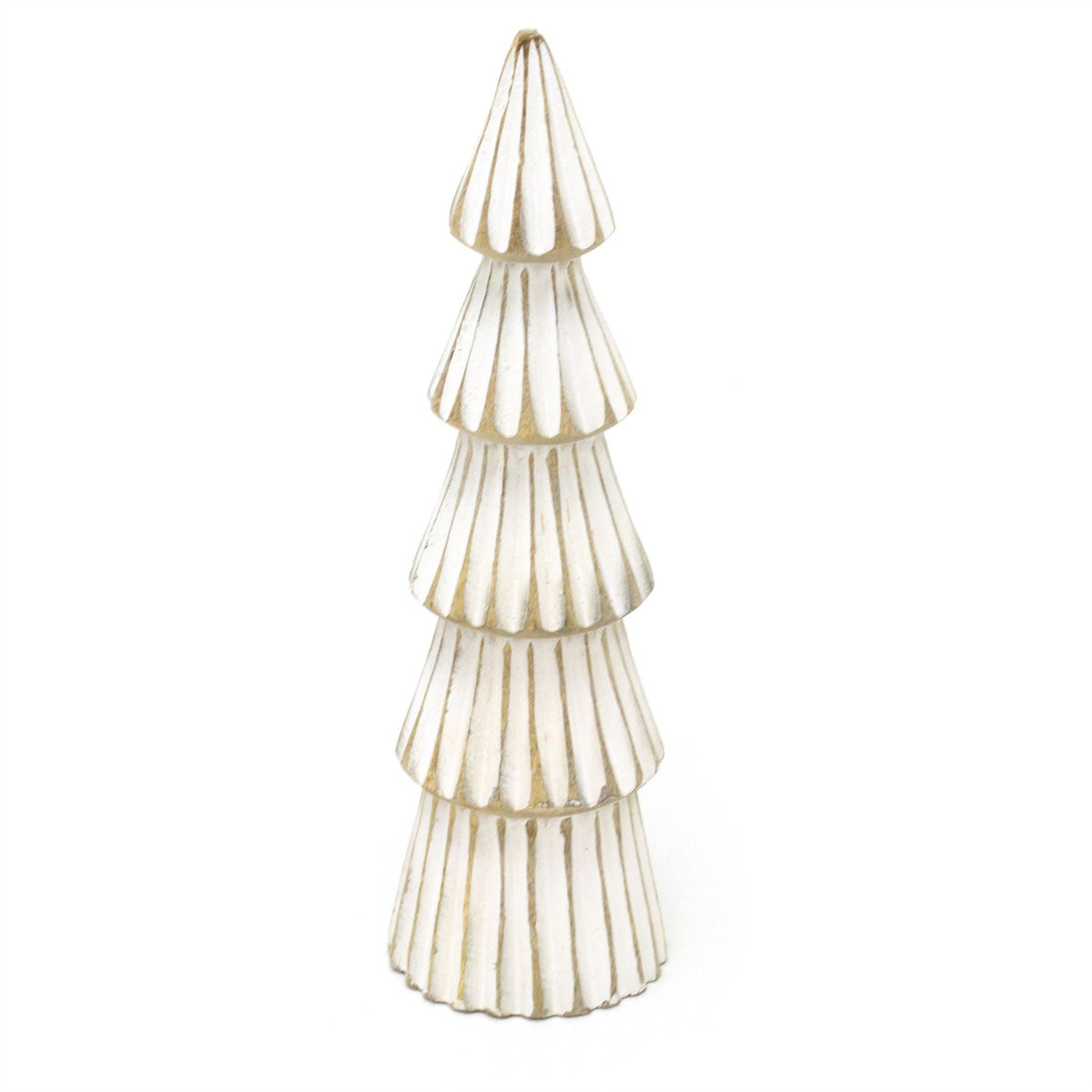 Shabby Chic White Wooden Christmas Tree | Rustic Christmas Tree Ornament - 26cm Ornament - Tophatter Daily Deals