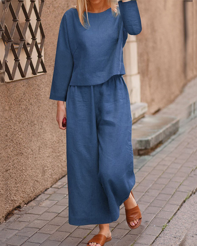 Long Sleeve Two Piece Sets Blue Two Pieces Sets - Tophatter Daily Deals