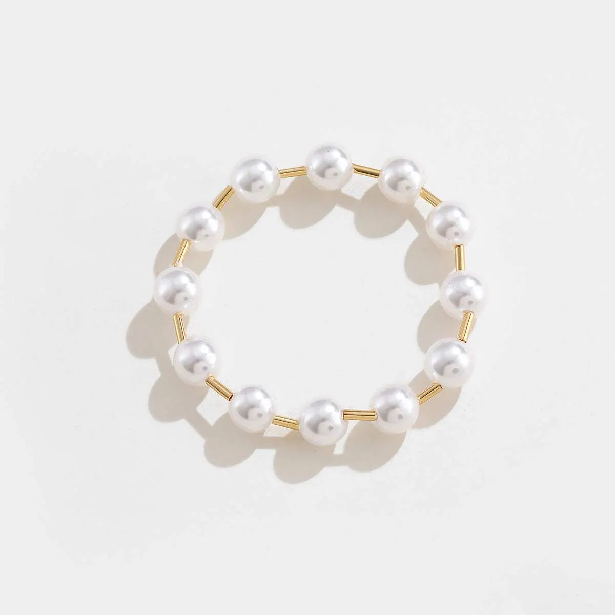 Gold-Plated Pearl Copper Bracelet Style C One Size Bracelets - Tophatter Daily Deals