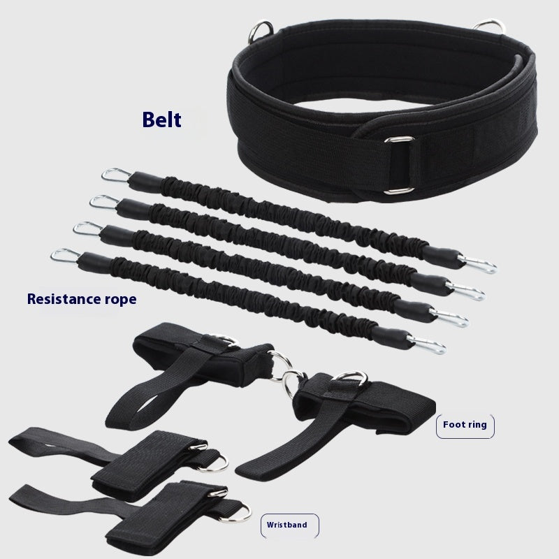 Boxing MMA Taekwondo Elastic String Basketball Bounce Strength Leg Training Explosive Power Resistance Band Fitness Equipment Black Latex Material Suit 0 - Tophatter Daily Deals