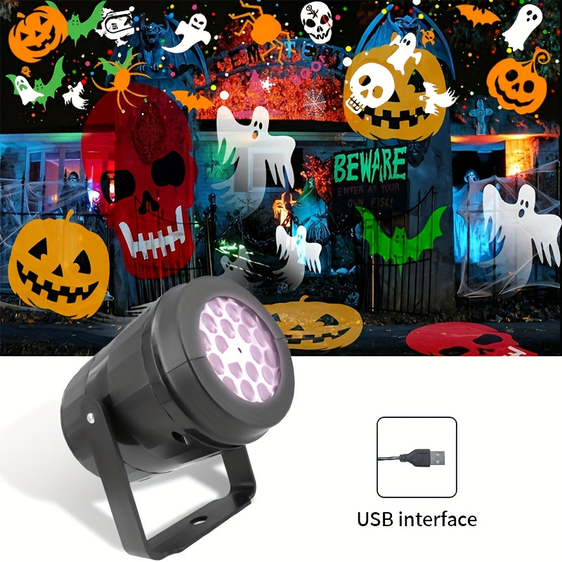 RGB LED Halloween Projector Light Motion Effects (16-in-1) Halloween - Tophatter Daily Deals