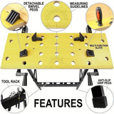 Folding Woodworking Workbench Tool Table with Storage Work Benches - Tophatter Daily Deals