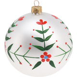 White Floral Christmas Bauble | Flower Christmas Tree Hanging Ornament - 8cm Baubles - Tophatter Daily Deals