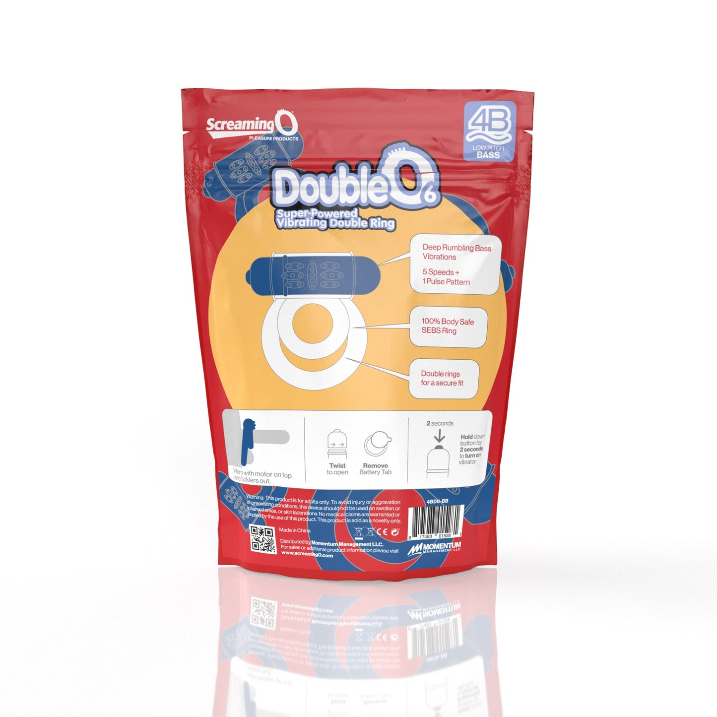 Double O 6 4B Low Pitch Bass (Blueberry) > Cock Ring > Vibrating - Tophatter Daily Deals