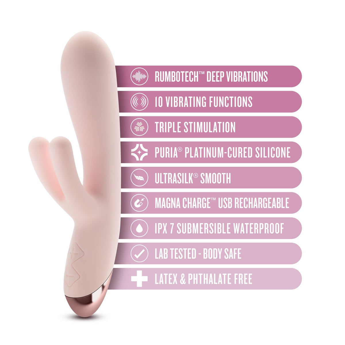 Blush Elora – Triple Stimulation Vibrator > Vibrators > Ladies > Rabbit - Tophatter Daily Deals