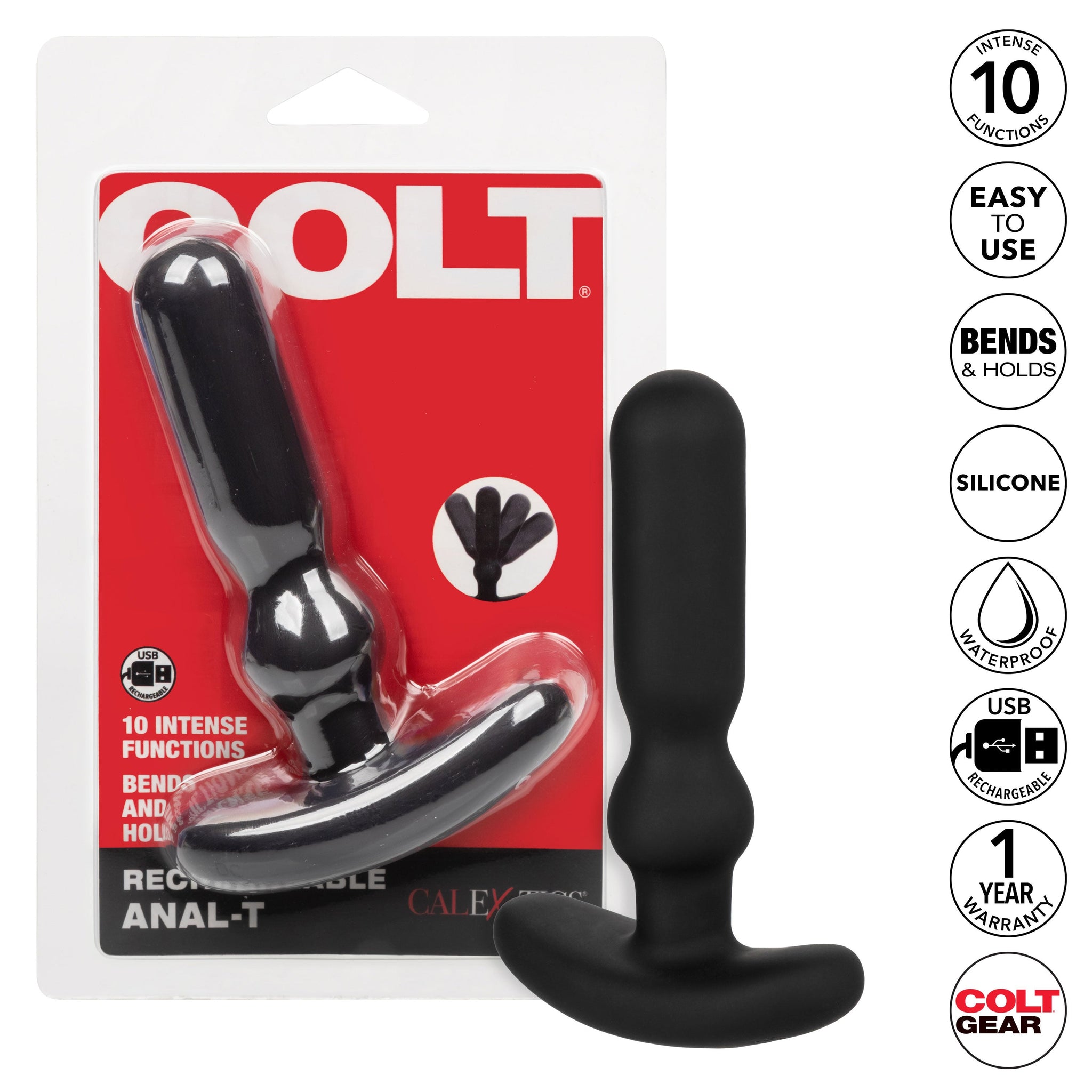 Colt Anal-T Black Flexible Vibrating Probe with 10 Intense Functions > Anal Range > Vibrating Butt Plugs - Tophatter Daily Deals