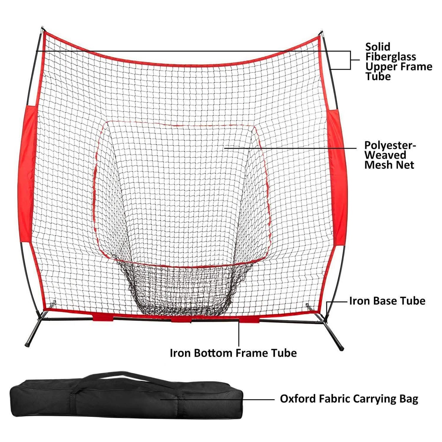 7x7ft Training Net with Bow Frame Carrying Bag for Solo Team Training Outdoor Recreation - Tophatter Daily Deals
