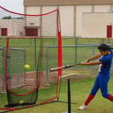 7x7ft Training Net with Bow Frame Carrying Bag for Solo Team Training Outdoor Recreation - Tophatter Daily Deals