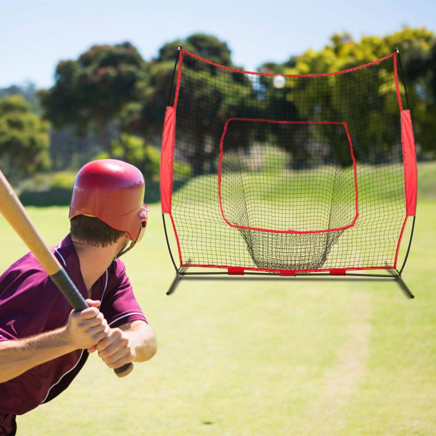 7x7ft Training Net with Bow Frame Carrying Bag for Solo Team Training Outdoor Recreation - Tophatter Daily Deals
