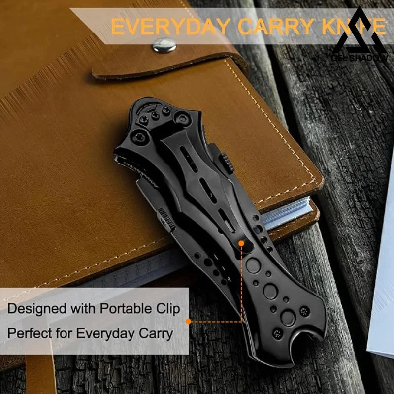 8.2" Unique Cool Double Blade Pocket Knife EDC Hiking Tools-GS88 Pocket Knives - Tophatter Daily Deals