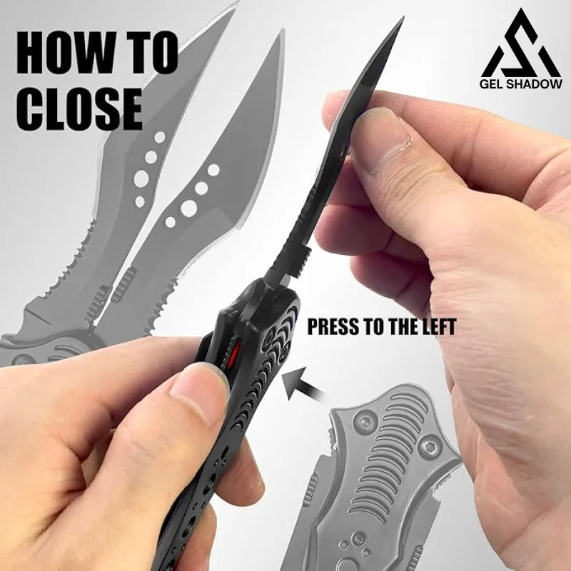 8.2" Unique Cool Double Blade Pocket Knife EDC Hiking Tools-GS88 Pocket Knives - Tophatter Daily Deals