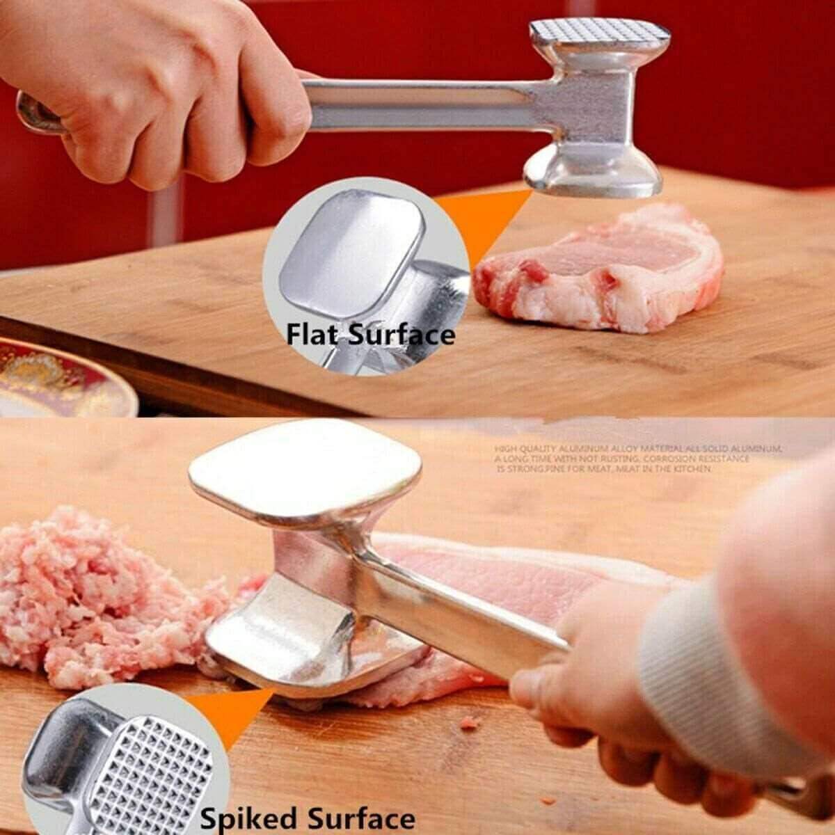 Meat Hammer, Stainless Steel Meat Tenderizer Tool, Meat Pounder Meat Mallet, Meat Hammer for Tenderizing Steak, Beef and Poultry, Heavy Duty Sturdy