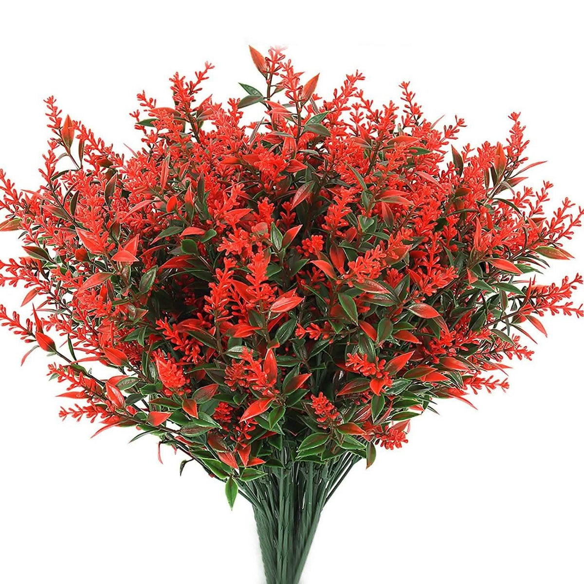 8 Bundles Artificial Lavender Plastic Flower Decorations Orange Furniture & Decor - Tophatter Daily Deals