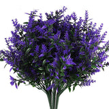 8 Bundles Artificial Lavender Plastic Flower Decorations Purple Furniture & Decor - Tophatter Daily Deals