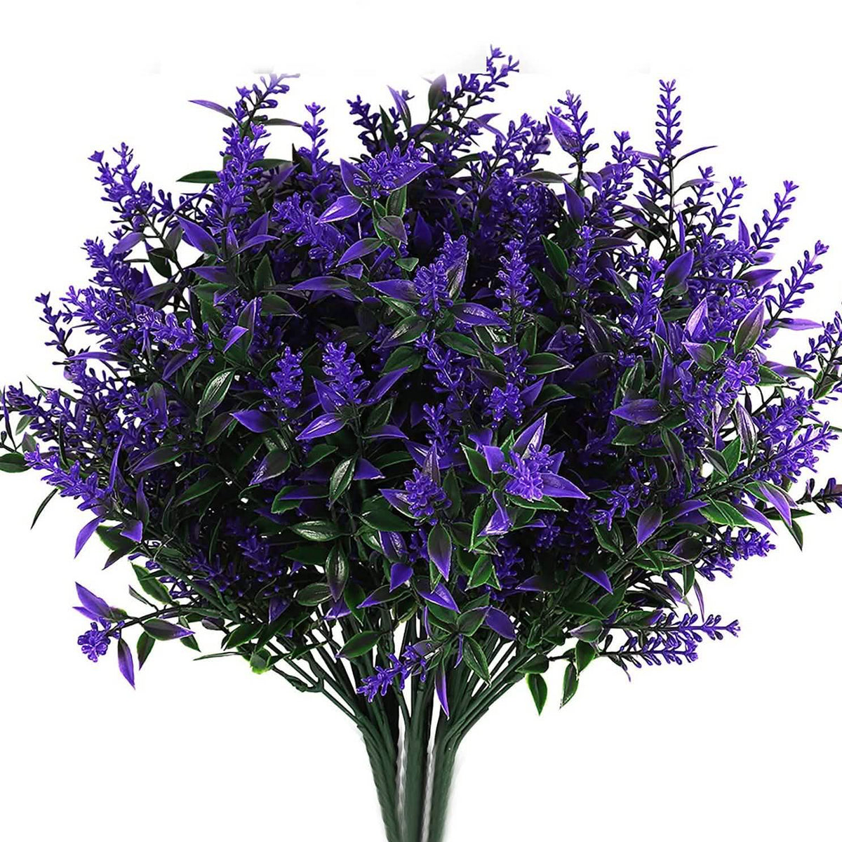 8 Bundles Artificial Lavender Plastic Flower Decorations Purple Furniture & Decor - Tophatter Daily Deals